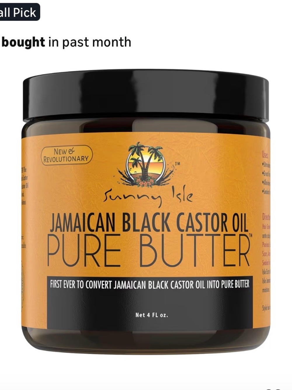 Sunny Isle Jamaican Black Castor Oil Pure Butter for hair, body, six 8 oz jars
